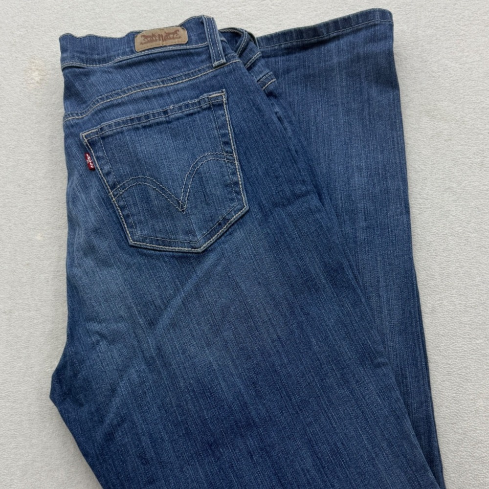 Levi's 529 Curvy Boot Cut Jeans Womens 14M Blue Medium Wash Stretch Denim